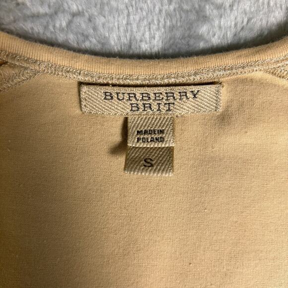 Burberry Brit Puff Sleeve T Shirt Womens Small Scoop Neck Soft Designer Elevated - Picture 4 of 7